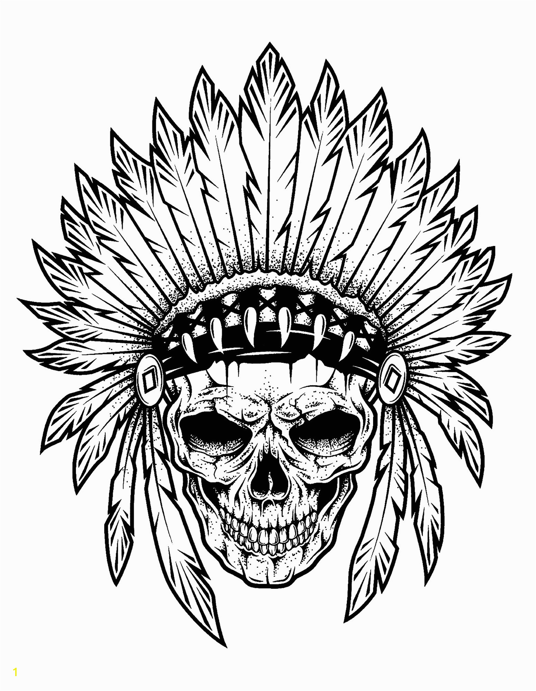 image=tatoo coloring tattoo indian chief skull 1