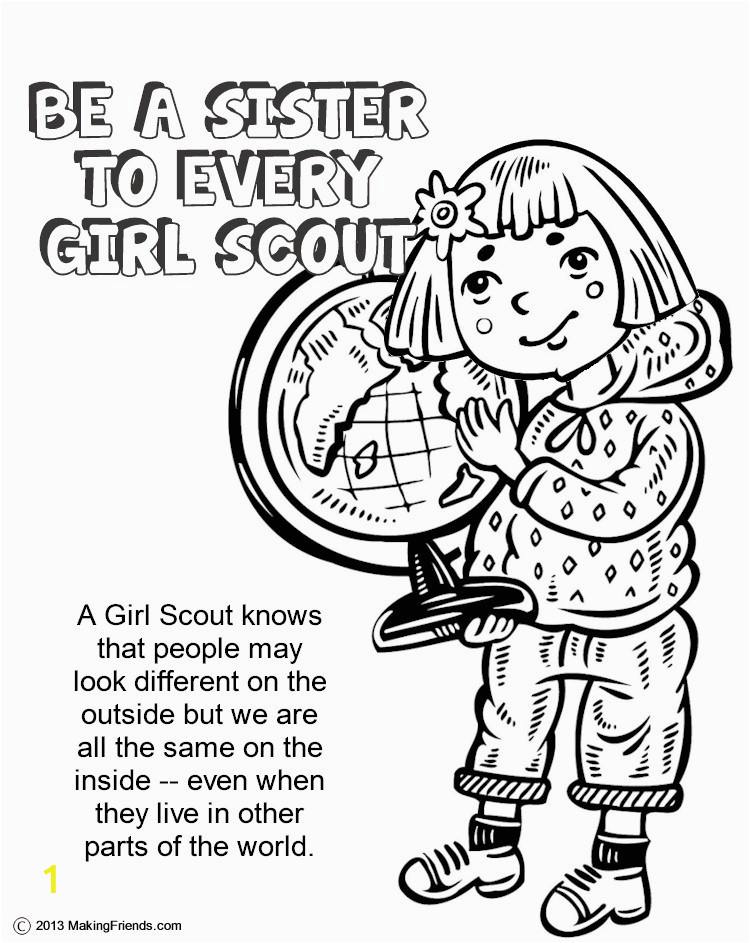 Sister to Every Girl Scout Coloring Page Violet Petal Be A Sister Coloring Page Makingfriends