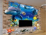 15 Foot Wall Mural Großhandel 3d Wallpaper Mural 3d Meeresboden Fisch Wandaufkleber Kinderzimmer Wanddekor Tattoos Baby Fisch Ozean Unterwasserwelt Tapete Wohnkultur Von