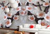 3d Cherry Blossom Wall Mural 3d Mural Wallpaper Cherry Blossom Embossed Flower Wall