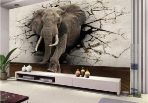 3d Interior Wall Murals Custom 3d Elephant Wall Mural Personalized Giant Wallpaper
