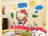 3d Wall Mural Stickers Hello Kitty Sunshine Bird Sky 3d Wall Decal Stickers Room Decor Nursery Bedroom Decoration Arcylic Mirror Surface