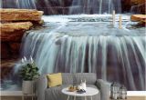 3d Waterfall Wall Mural 3d Wallpaper Modern Fashion Waterfalls Stream Mural Wall Paper Living Room Tv sofa Background Home Decor 3 D Wall Painting Free Wallpapers for