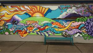 A Building Has A Mural Painted On An Outside Wall Elementary School Mural Google Search