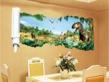 Adhesive Wall Decor Mural Sticker Removable 3d Dinosaur Wall Decor Stickers for Living Room