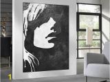 African American Wall Murals Black White Minimalist Abstract Painting Woman Face Silhouette