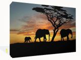 African Safari Wall Murals Elephants In the African Sunset Canvas Print Wall Art