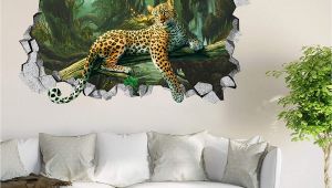 Amazon forest Wall Mural 3d forest Leopard Roar 44 Wall Murals Wall Stickers Decal
