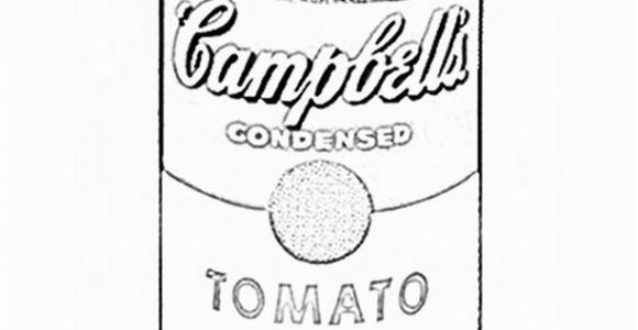 Andy Warhol soup Can Coloring Page andy Warhol Campbells soup Coloring Sheet