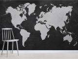 Another Word for Wall Mural Black World Map Wallpaper Mural