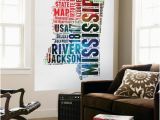 Another Word for Wall Mural Mississippi Watercolor Word Cloud Wall Mural by Naxart