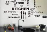 Another Word for Wall Mural Wallpark Black English Words Knife fork Home Kitchen