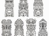 Aztec Pattern Coloring Pages Free Coloring Page Coloring Adult totems Inspiration Inca Mayan