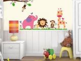 Baby Jungle Safari Wall Mural Details About Safari Animals Nursery Elephant Decal Wall Art