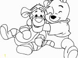 Baby Winnie the Pooh and Tigger Coloring Pages Baby Tigger and Winnie the Pooh Baby Coloring Page