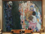 Banksy Wall Mural Wallpaper Gustav Klimt Oil Painting Life and Death Wall Murals