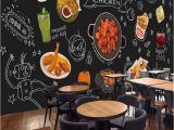 Bar themed Wall Murals Custom 3d Photo Wallpaper Blackboard Graffiti Food Mural