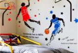 Basketball Wall Murals Large Kelay Fs 3d Basketball Wall Decals Sports Decals Basketball Stickers Wall Decor Basketball Player Wall Stickers for Boys Room Bedroom Decor