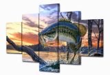 Bass Fishing Wall Murals Bass Fishing Dream 5 Piece Wall Art Canvas