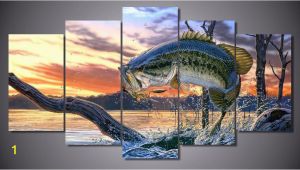Bass Fishing Wall Murals Bass Fishing Dream 5 Piece Wall Art Canvas