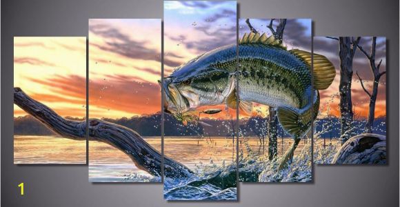 Bass Fishing Wall Murals Bass Fishing Dream 5 Piece Wall Art Canvas