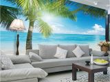 Beach Wall Murals Uk Coconut Tree Beach Wallpaper Custom 3d Wall Murals Ocean