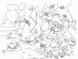 Bear In Cave Coloring Page Birds