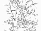 Beauty and the Beast Coloring Pages Disney Belle Picnic