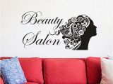 Beauty Salon Wall Murals Beauty Salon Wall Stickers Flowers Woman Vinyl Art Wall Decals Removable Adhesive Paintings the Wall Wall to Wall Stickers Wall Transfer Quotes