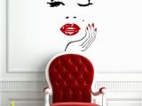 Beauty Salon Wall Murals Wall Decals Face with Hand Wall Vinyl Decal Manicure Nail