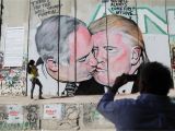Ben 10 Wall Mural Trump and Netanyahu Share A Kiss On West Bank Wall Mural