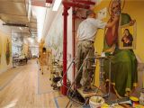 Best Paint for Murals Indoors where I Work Inside the Plaster and Mural Studios at Evergreene