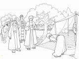 Bible Story Coloring Pages for Kids Abraham and Three Visitors Coloring Page