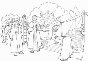 Bible Story Coloring Pages for Kids Abraham and Three Visitors Coloring Page
