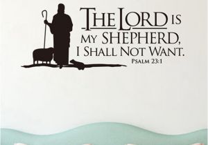 Biblical Murals Psalms 23 the Lord is My Shepherd Wall Lettering Mural Vinyl Decals