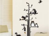 Bird and Owl Tree Wall Mural Set Funny Wall Decals