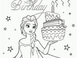 Birthday Coloring Pages for Aunts Elsa and Birthday Cake Coloring Page