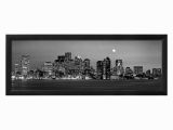 Black and White Cityscape Wall Murals Art Black and White Skyline at Night Boston