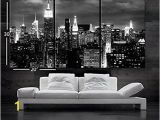 Black and White Cityscape Wall Murals Nan Wind 3 Pcs Wall Art Beautiful New York City Skyline