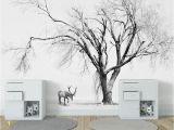 Black and White forest Mural Wallpaper Beibehang Custom Wallpaper Living Room Bedroom Background 3d