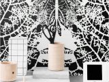 Black and White Tree Wall Mural Monochrome Removable Wallpaper Leaf Self Adhesive