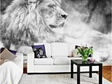 Black and White Wall Mural Wallpaper Custom Wallpaper Mural Black and White Animal Lion Papier Peint Mural 3d Living Room sofa Bedroom Background Decor Paper Landscape Wallpapers