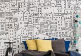 Black and White Wall Murals Of Paris Black and White City Sketch Mural