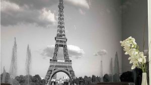 Black and White Wall Murals Of Paris Eiffel tower Mural Wallpaper Black and White
