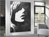 Black and White Wall Murals Uk Black White Minimalist Abstract Painting Woman Face Silhouette