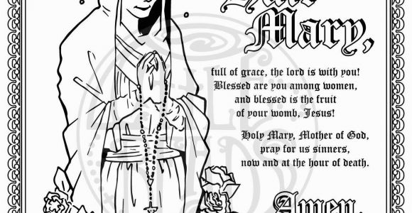 Blessed Mother Coloring Page Blessed Mother Coloring Page Luxury Hail Mary Coloring Page