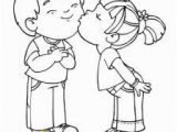 Boy and Girl Kissing Coloring Pages Valentine S Day Colouring Cards