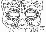 Calavera Mask Coloring Page Sugar Skull Coloring Pages