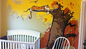 Calvin and Hobbes Nursery Mural Calvin and Hobbes theme Haha I Don T Really Want This but Knew