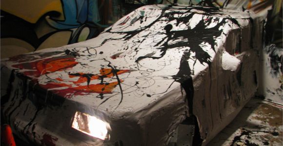 Car Crashing Through Wall Mural Am – Car & Murals 0d Jackson Pollock Crash – Artwork © tonyc